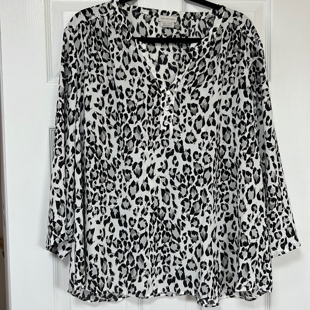 Flowy Animal Print Blouse